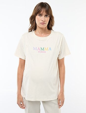 T-shirt allattamento a maniche corte con stampa