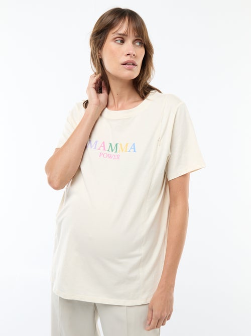 T-shirt allattamento a maniche corte con stampa - Kiabi