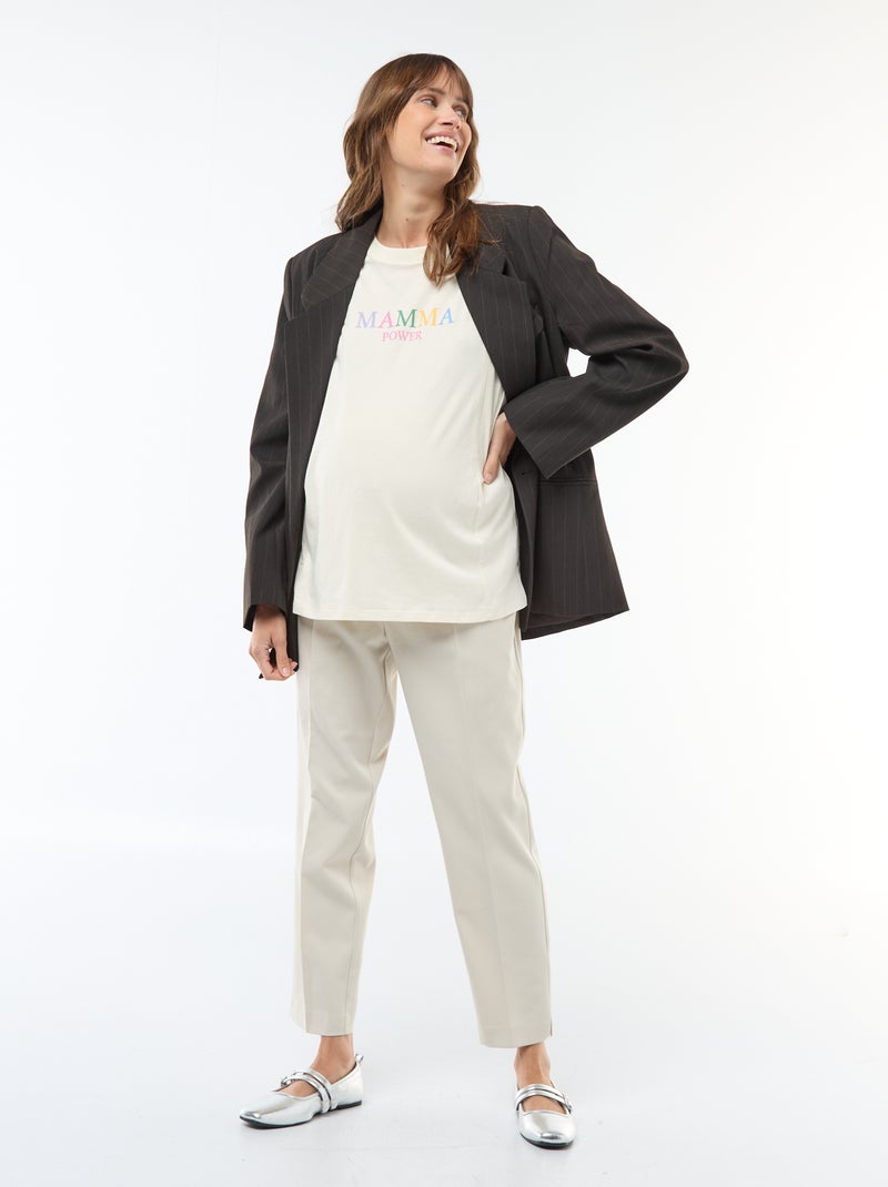 T-shirt allattamento a maniche corte con stampa Bianco - Kiabi