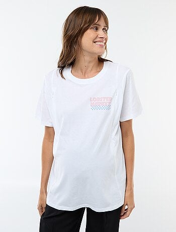 T-shirt allattamento a maniche corte con stampa