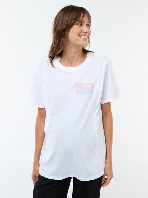 T-shirt allattamento a maniche corte con stampa - Kiabi