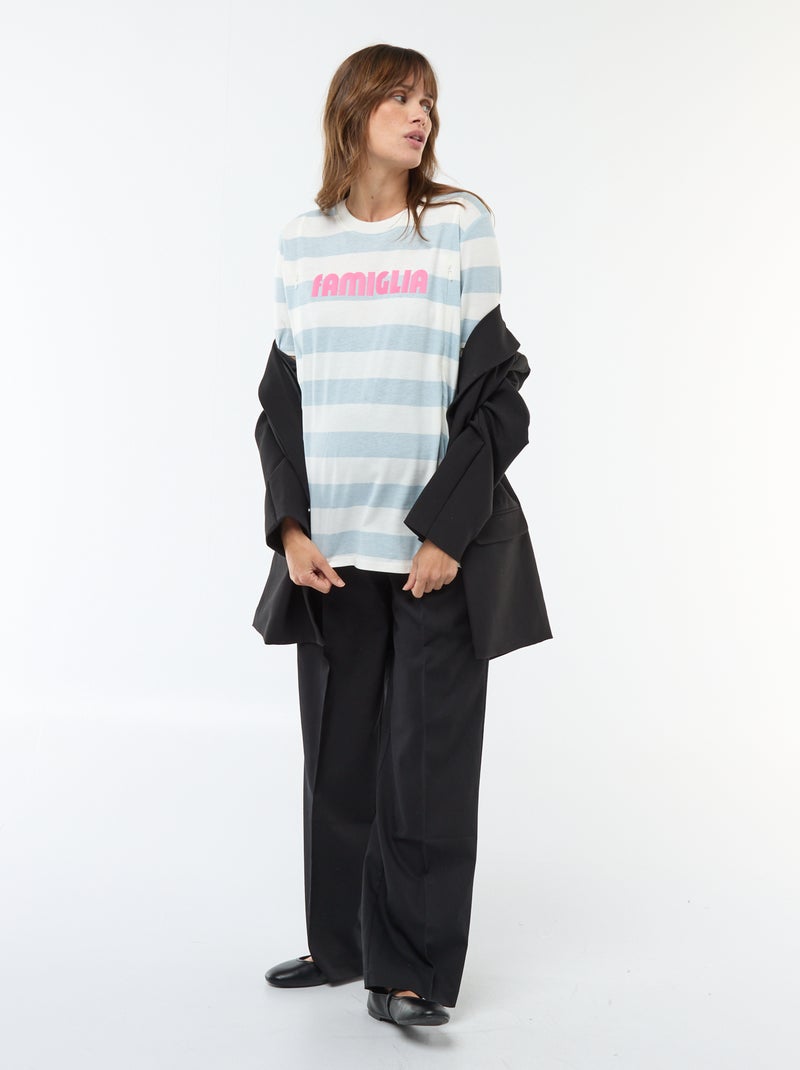 T-shirt allattamento a maniche corte con stampa Blu - Kiabi