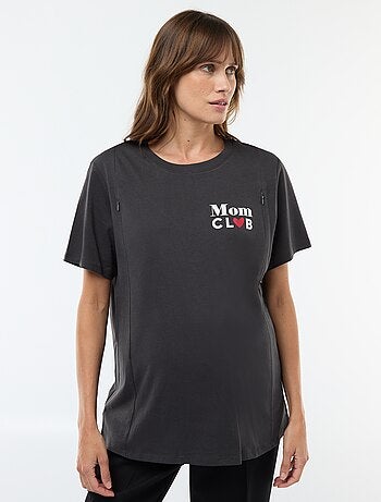 T-shirt allattamento a maniche corte con stampa