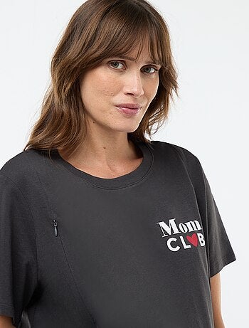 T-shirt allattamento a maniche corte con stampa