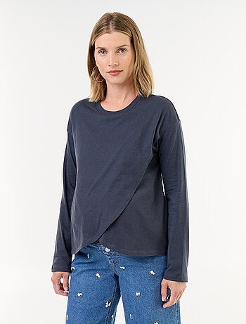 T-shirt allattamento con incrocio sul davanti