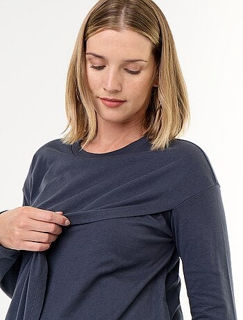 T-shirt allattamento con incrocio sul davanti