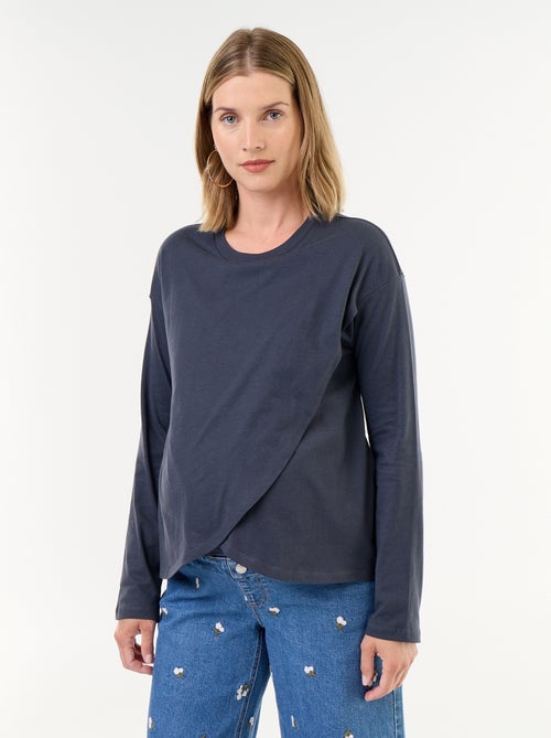 T-shirt allattamento con incrocio sul davanti - Kiabi