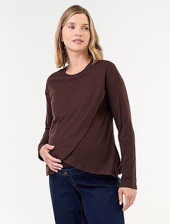T-shirt allattamento con incrocio sul davanti