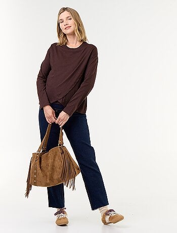 T-shirt allattamento con incrocio sul davanti