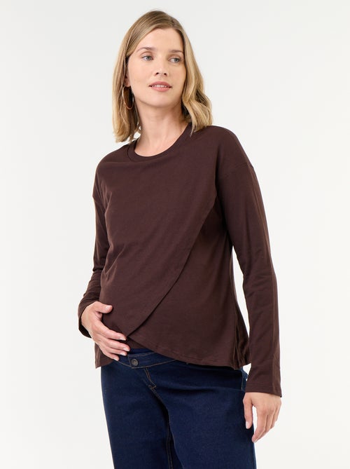 T-shirt allattamento con incrocio sul davanti - Kiabi