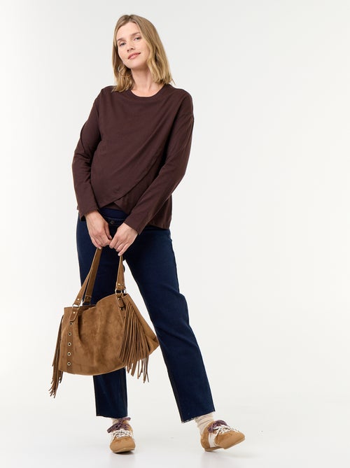 T-shirt allattamento con incrocio sul davanti - Kiabi