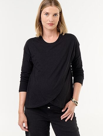T-shirt allattamento con incrocio sul davanti