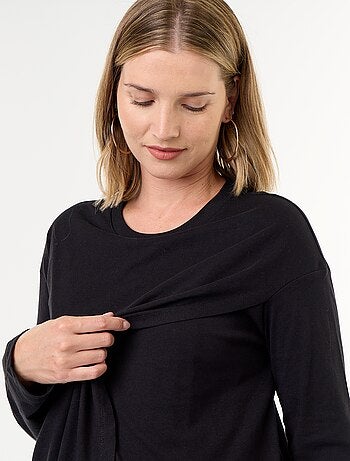 T-shirt allattamento con incrocio sul davanti