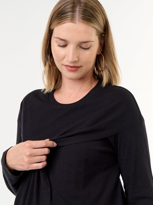 T-shirt allattamento con incrocio sul davanti - Kiabi