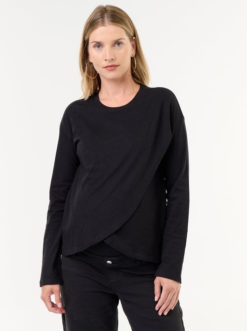T-shirt allattamento con incrocio sul davanti - Kiabi