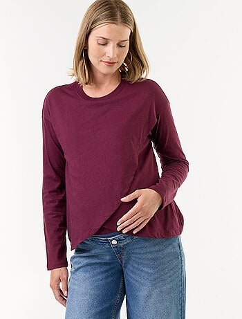 T-shirt allattamento con incrocio sul davanti