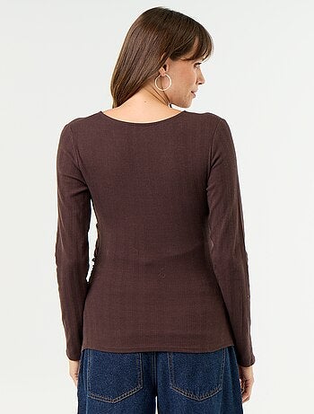 T-shirt allattamento con scollo a portafoglio