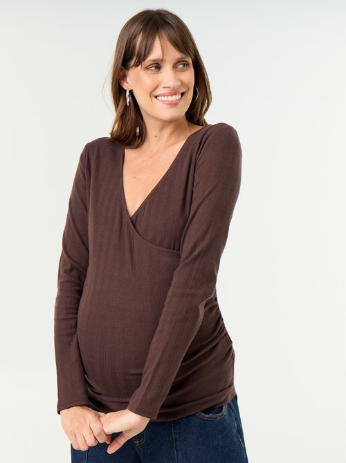 T-shirt allattamento con scollo a portafoglio - Kiabi