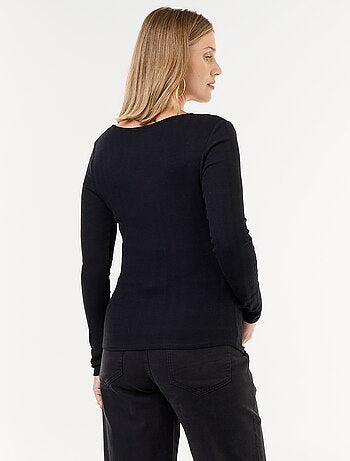 T-shirt allattamento con scollo a portafoglio