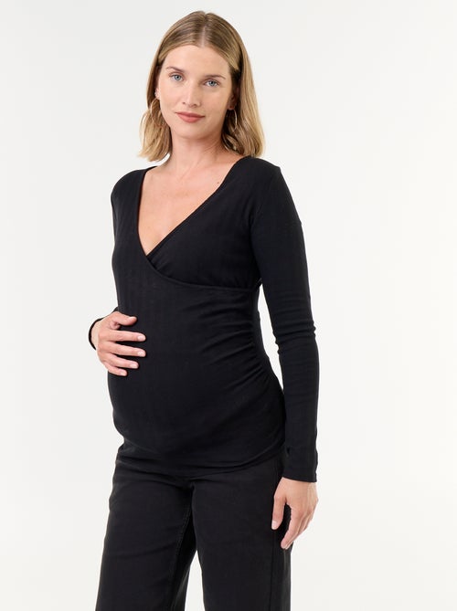 T-shirt allattamento con scollo a portafoglio - Kiabi