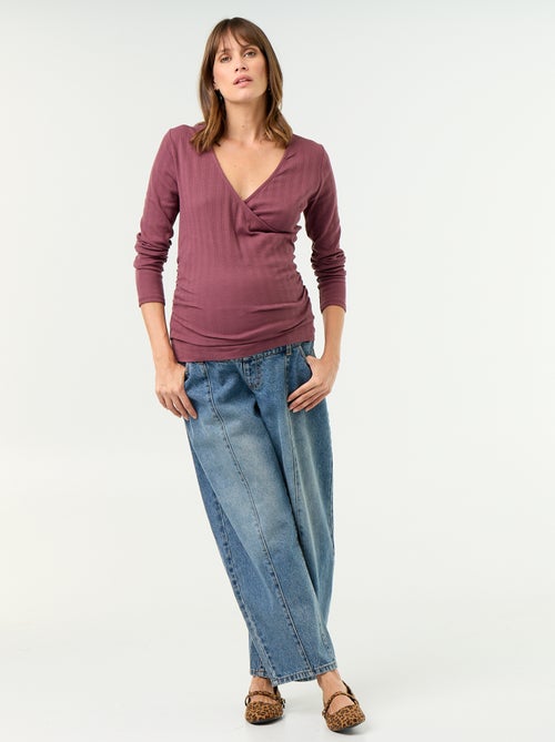T-shirt allattamento con scollo a portafoglio - Kiabi