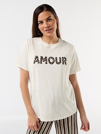 T-shirt allattamento stampata