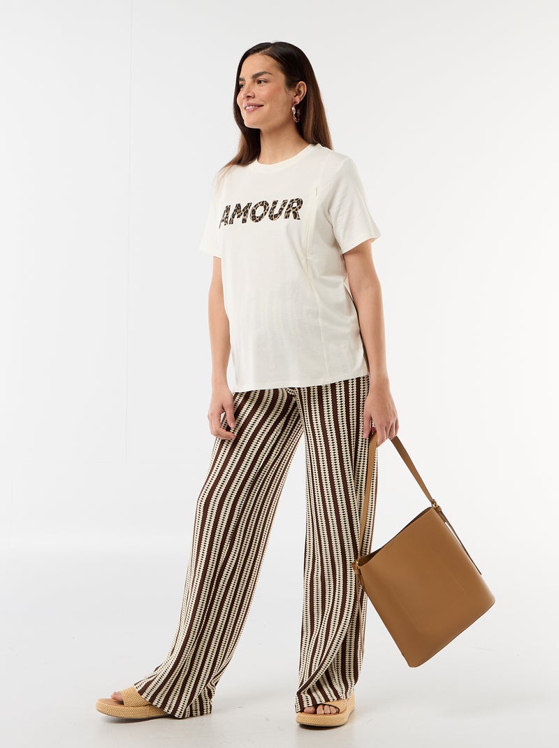 T-shirt allattamento stampata Bianco - Kiabi