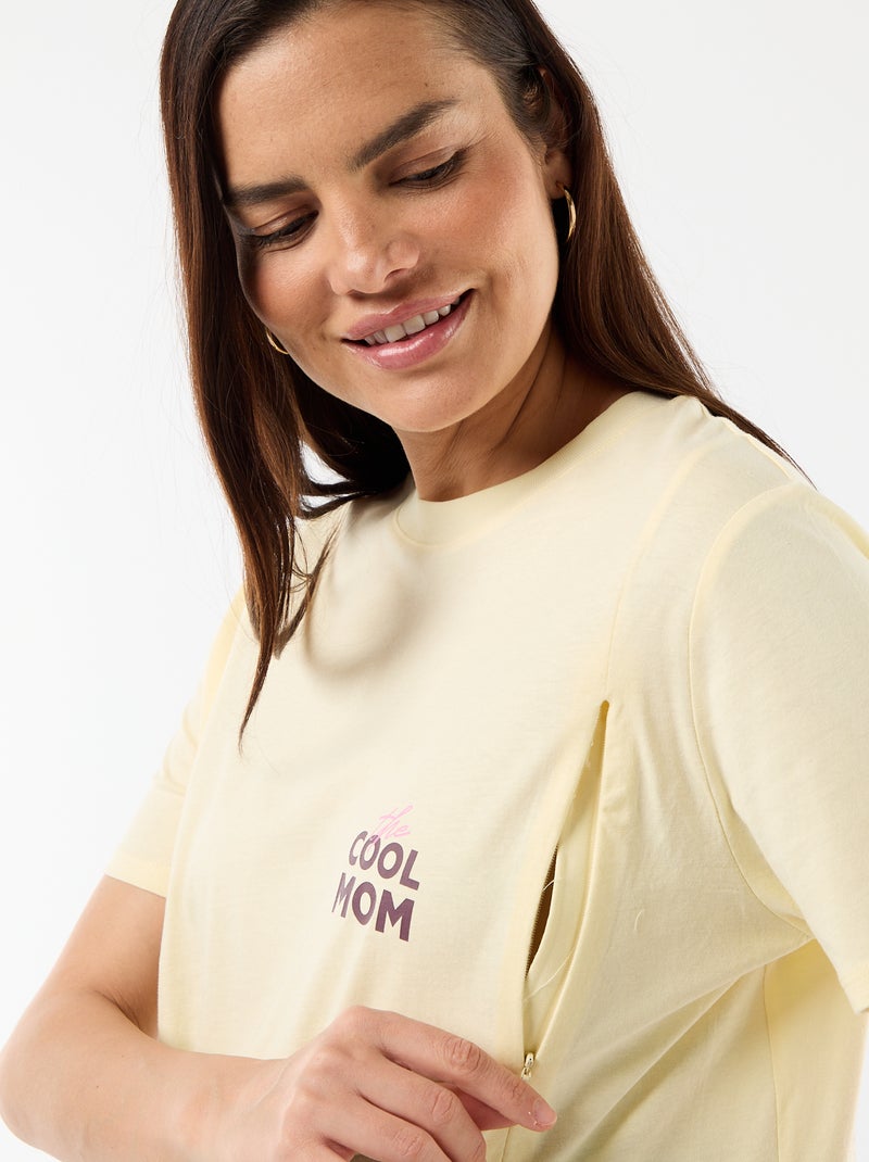 T-shirt allattamento stampata Giallo - Kiabi