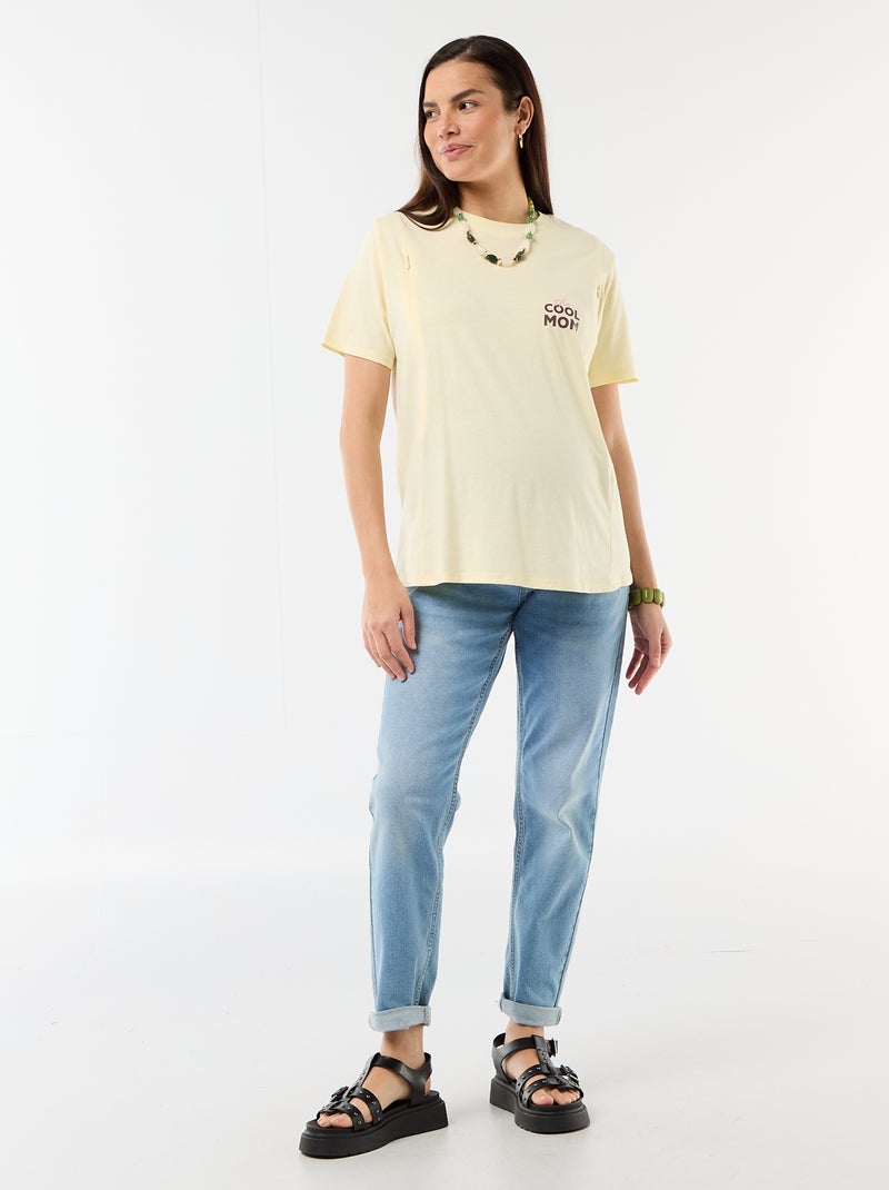 T-shirt allattamento stampata Giallo - Kiabi