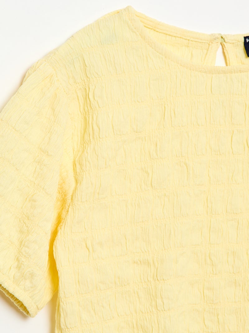 T-shirt ampia in maglia fantasia Giallo - Kiabi