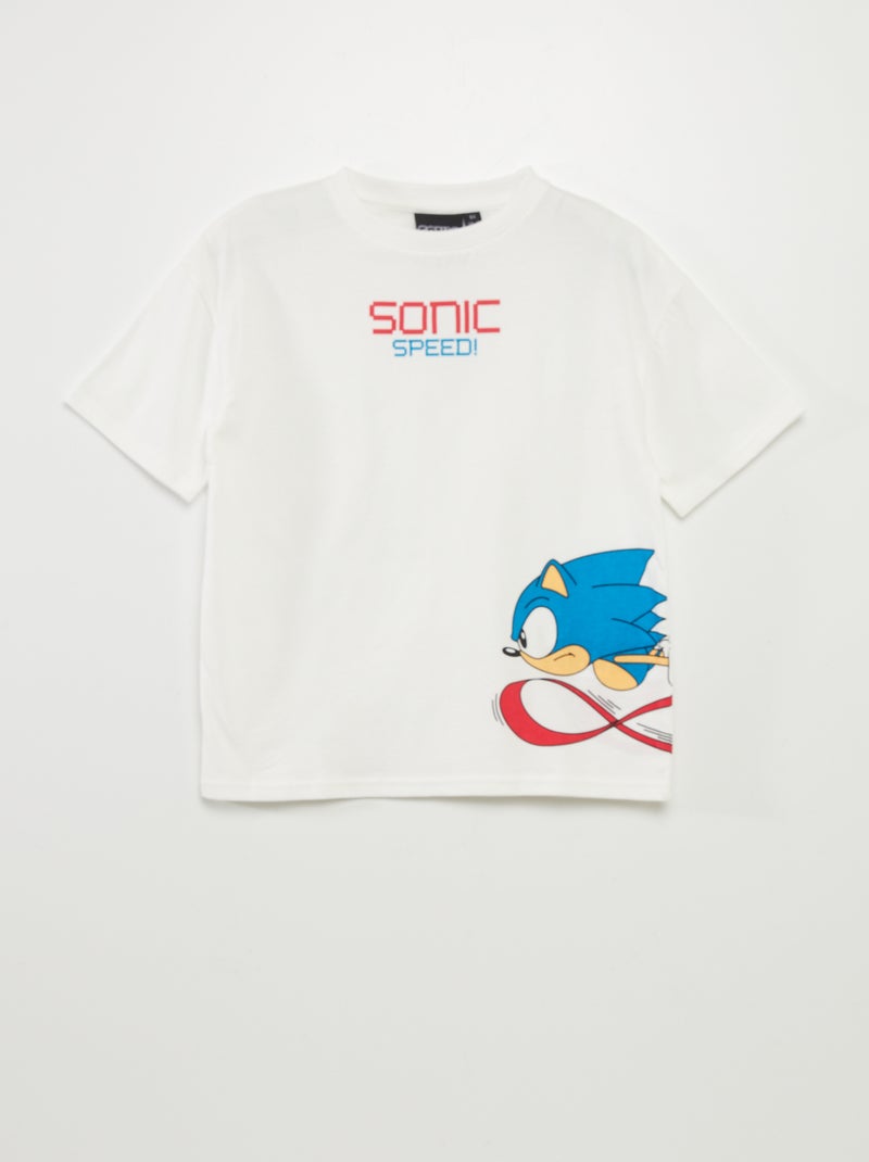 T-shirt ampia stampata 'Sonic' BIANCO - Kiabi