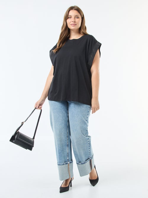 T-shirt ampio con strass - Kiabi