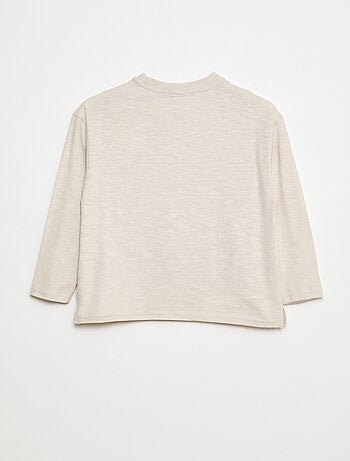 T-shirt ampio con tasca a marsupio