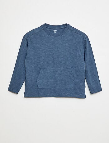 T-shirt ampio con tasca a marsupio