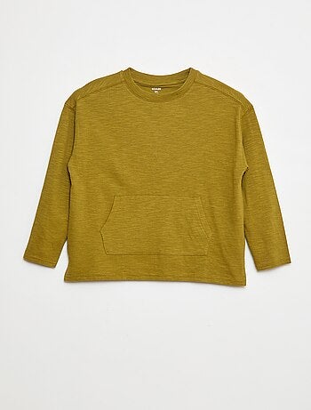 T-shirt ampio con tasca a marsupio