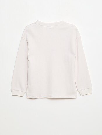 T-shirt ampio goffrato in cotone tinta unita