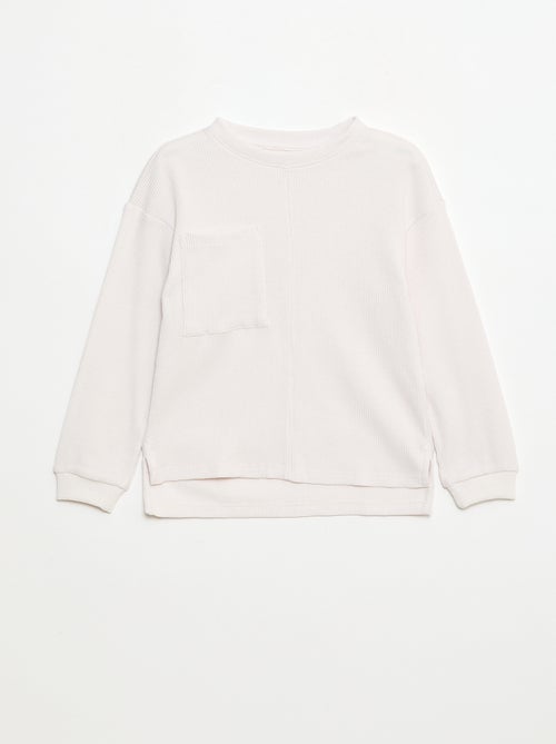 T-shirt ampio goffrato in cotone tinta unita - Kiabi