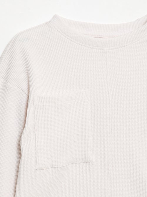 T-shirt ampio goffrato in cotone tinta unita - Kiabi