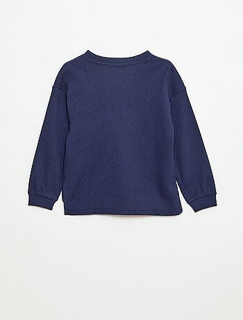 T-shirt ampio goffrato in cotone tinta unita