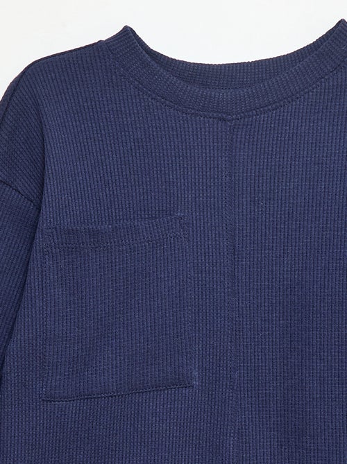 T-shirt ampio goffrato in cotone tinta unita - Kiabi