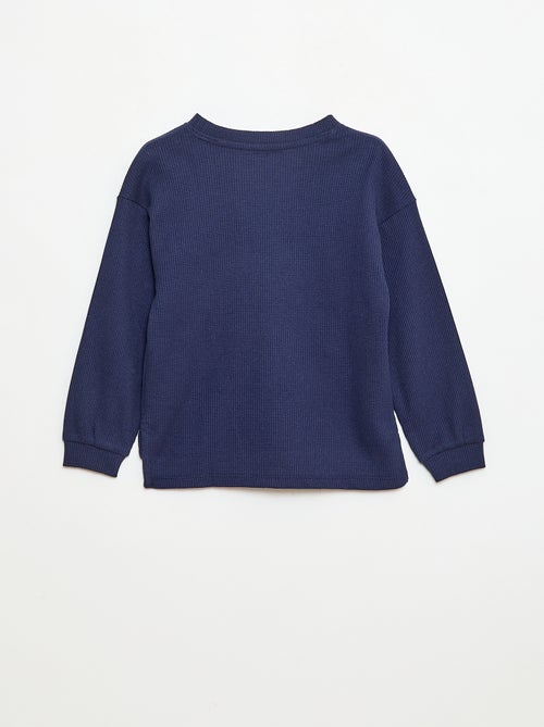 T-shirt ampio goffrato in cotone tinta unita - Kiabi