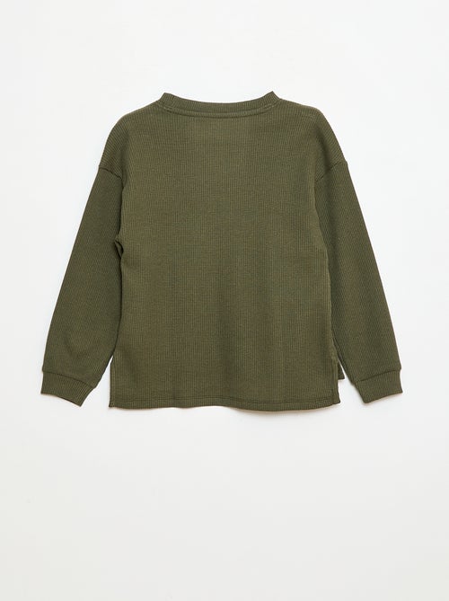 T-shirt ampio goffrato in cotone tinta unita - Kiabi