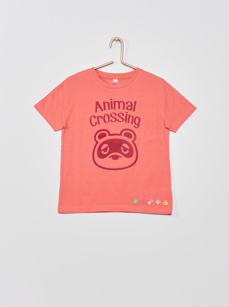 T-shirt 'Animal Crossing' in jersey rosa - Kiabi