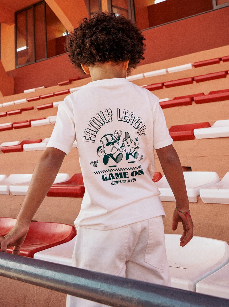 T-shirt animato festa del papà Bianco - Kiabi