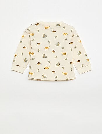 T-shirt animato in maglia bouclé