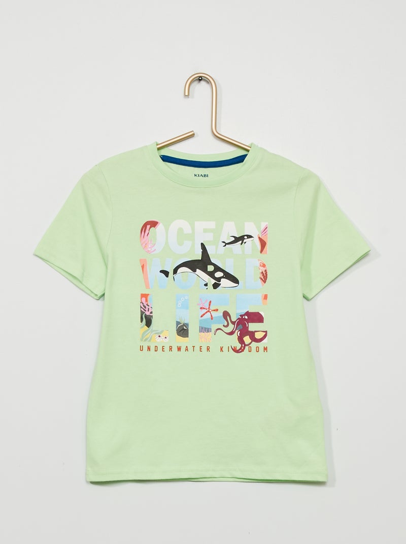 T-shirt anti-UV con stampa Verde - Kiabi