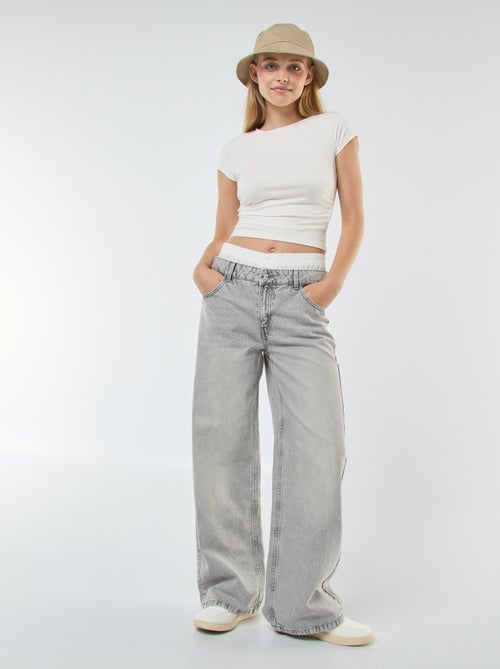 T-shirt arricciata tinta unita - Kiabi