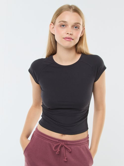 T-shirt arricciata tinta unita - Kiabi