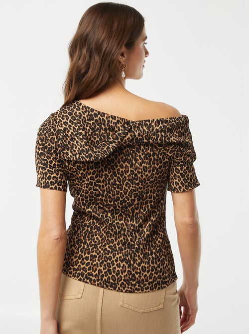 T-shirt asimmetrica in tessuto crêpe - Kiabi