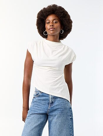 T-shirt asimmetrica senza maniche